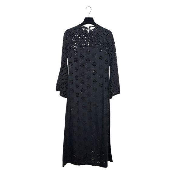 Doen Francoise Black Eyelet Cotton Maxi Dress Small - Picture 3 of 8